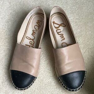 Sam Edelman Tan and Black Flats and Loafers with Slip-On Design
